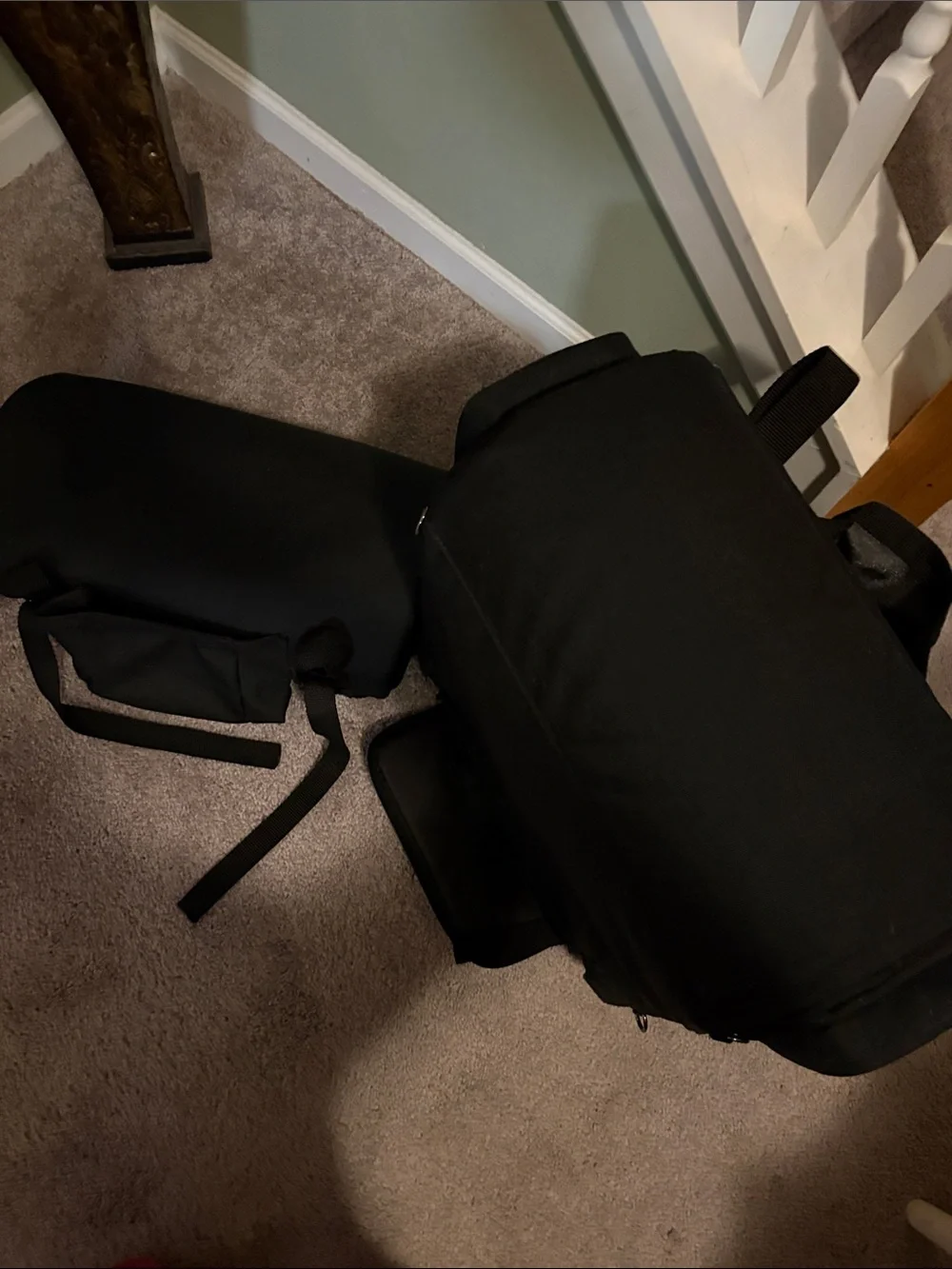 T-Bags Black Motorcycle Travel Bag with Detachable Pouch